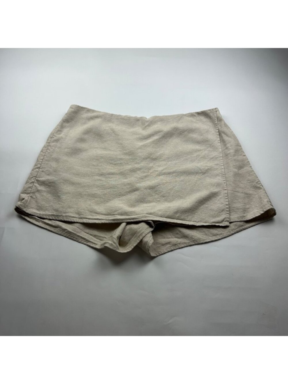 Old Navy Neutral Linen Blend Wrap Front Skort XL